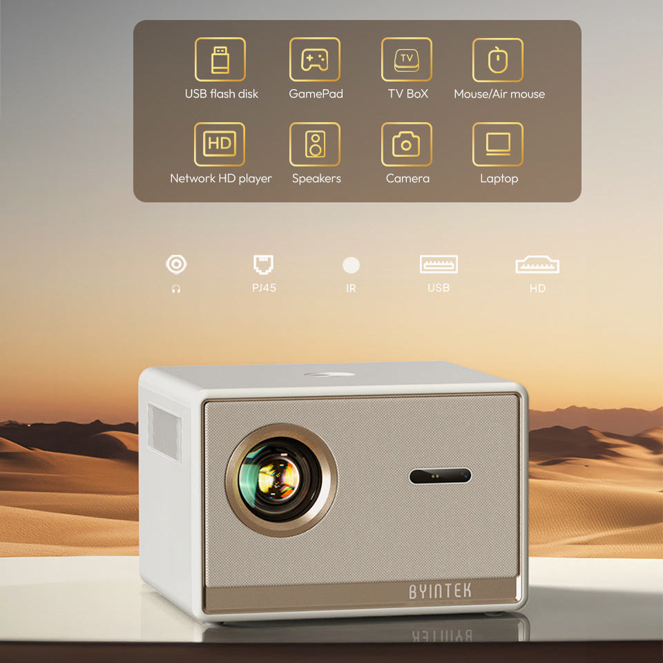 BYINTEK T5 Home Cinema Projector | Native 1080P | 1000 ANSI | Auto Focus | WiFi & Bluetooth