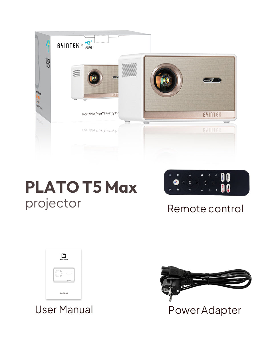 BYINTEK T5 Home Cinema Projector | Native 1080P | 1000 ANSI | Auto Focus | WiFi & Bluetooth