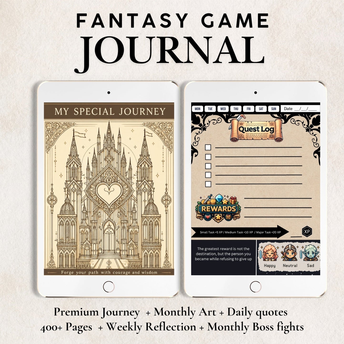 Gaming-Inspired Daily Journal – Level Up Planner | Digital PDF