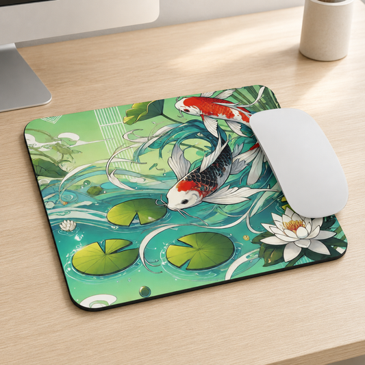 Gaming Mouse Pad – Koi Pond Serenity | Smooth Desk Mat