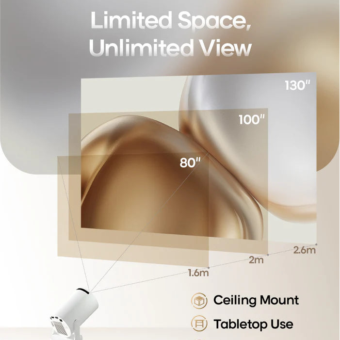 AM HY300 Pro Mini HD Projector – Compact Home Theatre & Gaming Ready