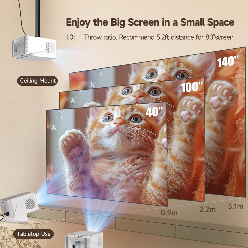 Magcubic HY350 Max 1080P Smart Projector | 600 ANSI | Android 14 | WiFi 6 | Auto Focus | Home Cinema