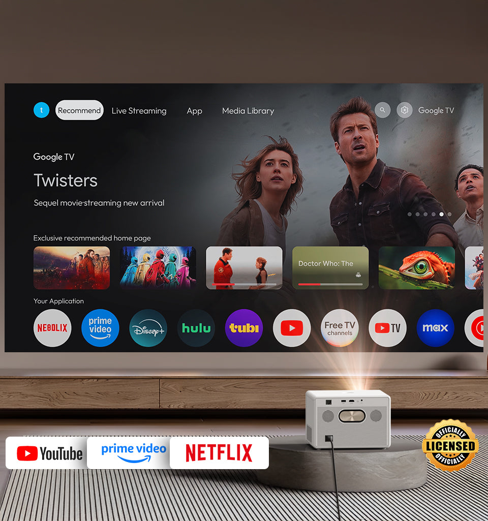 BYINTEK T5 Home Cinema Projector | Native 1080P | 1000 ANSI | Auto Focus | WiFi & Bluetooth