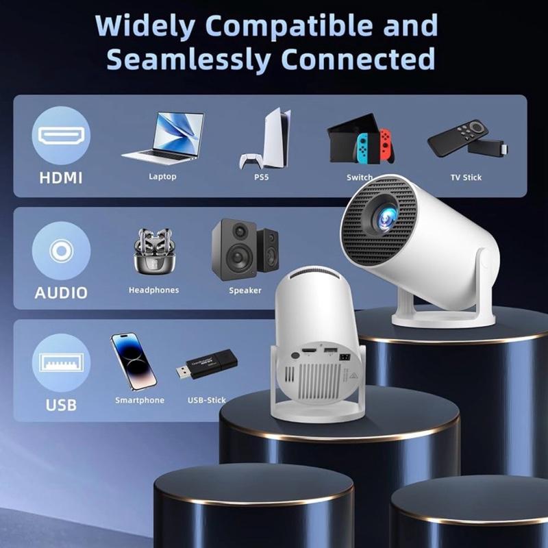 Mini Projector – 4K Support | WiFi & Bluetooth (HY300 Pro)