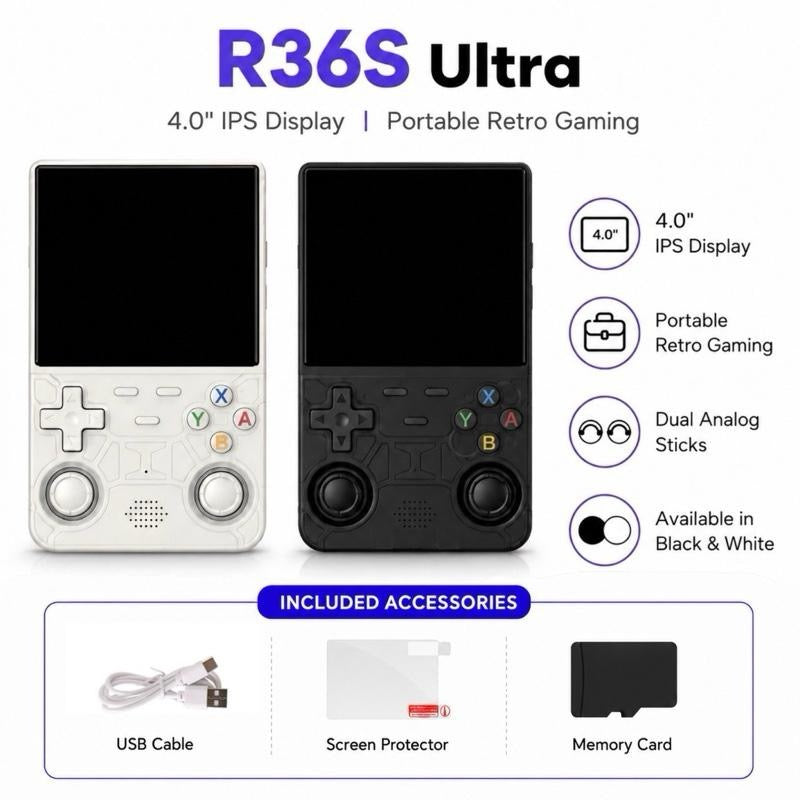 R36S Retro Handheld Console – 4.0" IPS Display | Portable Gaming