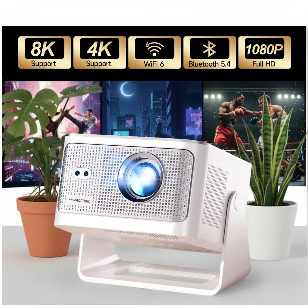 Magcubic HY350 Max 1080P Smart Projector | 600 ANSI | Android 14 | WiFi 6 | Auto Focus | Home Cinema