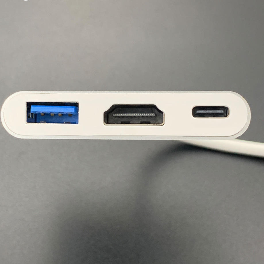 USB-C 3-in-1 Hub Adapter — HDMI + USB 3.0 + PD Charging | For Laptops, MacBooks & Projectors