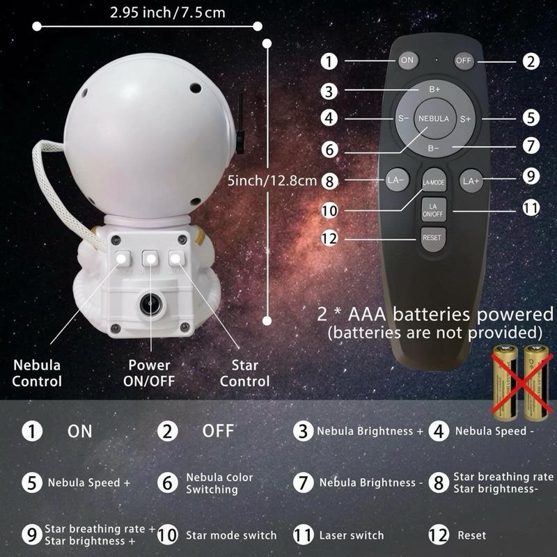 Galaxy Projector – Astronaut Nebula Light | Remote Control